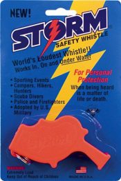 All Weather Storm Whistle Orange safety whistle