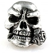 SMUKRP Rose Skull Bead Pewter