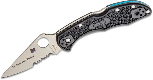 Spyderco Delica BK FRN Thin Blue Line PS VG-10 C11FPSBKBL