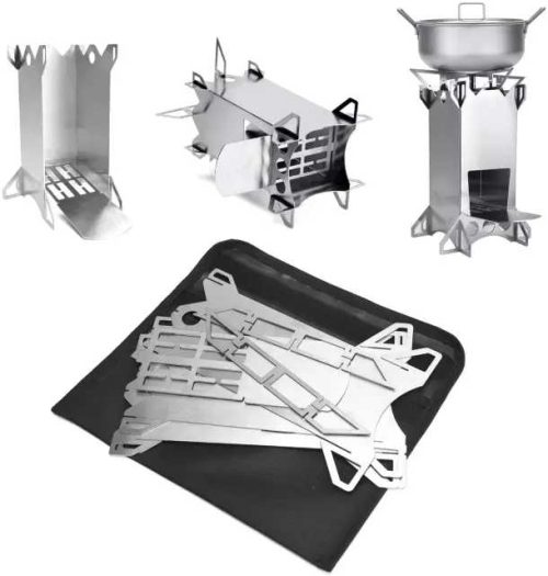 Firewood folding grill rocket stove portable
