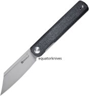 SA08A Sencut Bronte Linerlock Black Canvas Micarta Stonewash