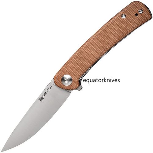 SA09D Sencut Neches Linerlock Brown Micarta Satin Finish