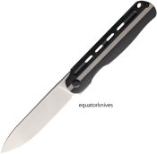 KI4567A1 Kizer Cutlery Latt Vind Framelock S35VN Black and gray titanium handle