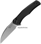S210111 Sencut Watauga Button Lock Black G10 D2 Steel
