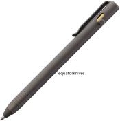 BIG008TBK Big Idea Design Slim Bolt Action Pen Titanium Stonewash