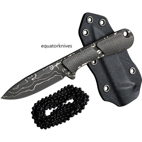 CIVC23010DS1 Civivi Mini Elementum Fixed Blade Damascus Green Canvas Micarta
