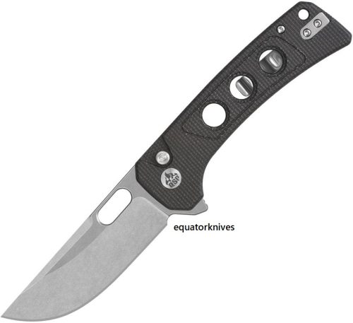 QS156A1 QSP Knife Unicorn Button Lock Brown Micarta