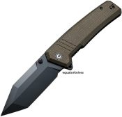 CIVC230243 Civivi Bhaltair Linerlock Green Burlap Micarta