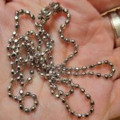 Kalung Rantai Bola Military Dog Tag Chains ID Card Stainless Steel 2.4mm 22 inch