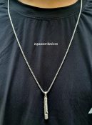 Kalung Stainless Steel Pria Panjang 60 cm bandul peluit whistle