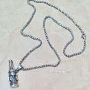 Kalung Stainless Steel bandul botol tengkorak skull anti karat panjang 68 cm