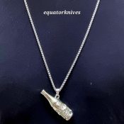 Kalung Stainless Steel botol tengkorak anti karat diameter 1mm panjang 69 cm
