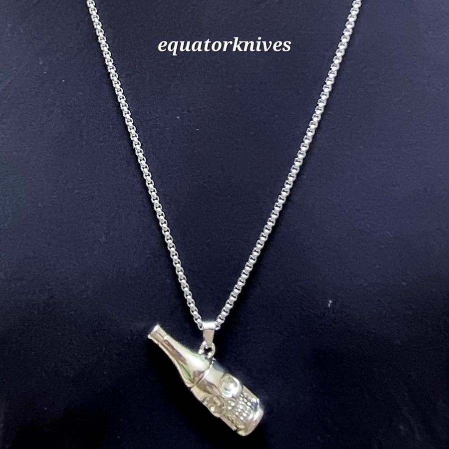 Kalung Stainless Steel botol tengkorak skull anti karat diameter 1mm panjang 69 cm