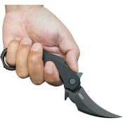KUB298B Kubey Rogue Pikal Karambit Blackwash 14C28N G10 Handle